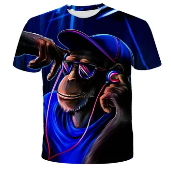 Poisid Loomade t-särk Orangutang/monkey 3D Print tshirt Poiss Naljakas tees tops Lühikesed Varrukad O-kaeluse 3D Print Suve Riideid t-särk