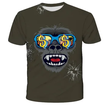 Poisid Loomade t-särk Orangutang/monkey 3D Print tshirt Poiss Naljakas tees tops Lühikesed Varrukad O-kaeluse 3D Print Suve Riideid t-särk