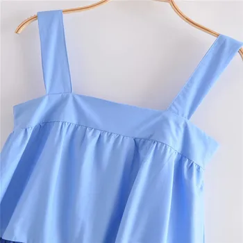 ZA Astmeline Plisseeritud Pikk Kleit Naistele Varrukateta Rihmad Elastne Beach Kleidid Moe Segast Backless Sinine Suvine Kleit 2021