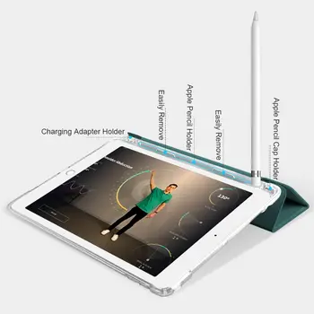 Tableti Puhul Pliiatsi Hoidja iPad Õhu 4 10.9 tolline 2020 Pehmest Silikoonist Poolläbipaistev Jäätunud tagakaas Auto Sleep/Wake Seista