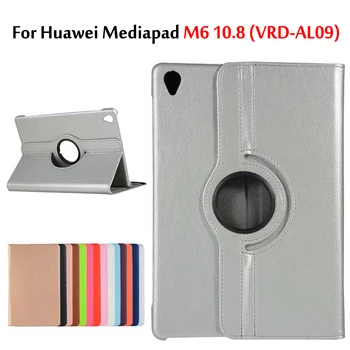 360 Kraadi Pööratav Leather Smart Cover Puhul Huawei Mediapad M6 10.8 2019 / M6 Pro 10.8 SRA-AL09 Tablett Seista Shell Funda