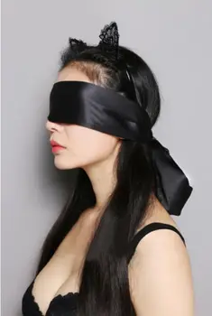 Naiste Seksikas Pits Silmade Mask Sõge Handcuff Vaoshoitust Flogger Piits Kostüüm Ecstasy Silk Satin Lips Silmade Varju Kate Blinder Lint