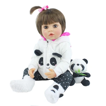 55 CM Täielik Pehmest Silikoonist Sündida Tüdruk Nukk Vastsündinud Printsess Elus Lapsi Bebe Panda Boneca Ujuma Mänguasi Sünnipäeva Kingitus