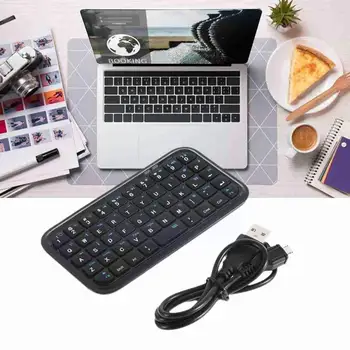 Traadita Bluetooth-ühilduva Mini Klaviatuuri Tablett Sülearvuti Klaviatuuri Kaabel Ergonoomiline Võtmed ARVUTIGA 49 USB Q4W4