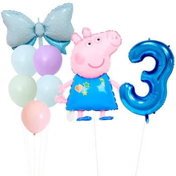 1set Cartoon Peppa Pig Foolium Õhupallid 32inch Number Beebi Poiss, Tüdruk, Heelium Globos Õnnelik, Sünnipäeva Ruumi Teenetemärkide Lapsed Mänguasjad