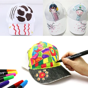 1tk Lapse Isiksuse DIY Disain White Caps Käsitsi maalitud Hip-Hop Mütsid Tühi Pesapalli Müts Lastele Partei Teenetemärgi