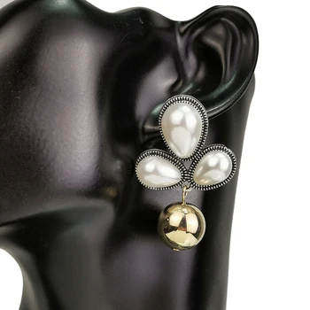 MANILAI Vintage Imitatsioon Pearl Kõrvarõngad kuldse Palli Rippuvad Tilk Earings Naiste Avaldus Ehted 2021 Disain pendientes aro