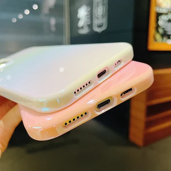 Luksus Korea valge sinine Värvikas aurora 2 in 1 Pehme piiri Telefon Case for iPhone 11 12 Pro Max MiNi Tüdruk Kingitus Jaapan Bling kate