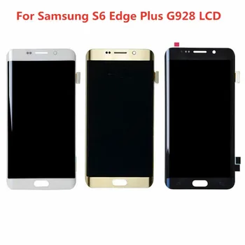 Sobib Samsung Galaxy S6 Edge Pluss G928 LCD ekraan puutetundlik digitizer raam Koos read või mustad täpid