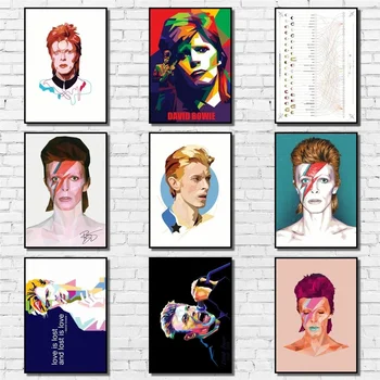 Mood David Bowie Whitepaper Plakat Referaat Rock Star Maali Cartoon Pop Art Vintage Seina Kleebis Kohvi Maja Baar