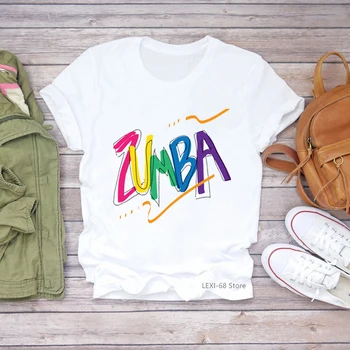Zumba Prindi 2020 Uusi Naiste T-särk Tants Graafiline Top 90s Harajuku Streetwear O-kaeluse Daamid Tees Topid Riided Naiste T-Särgid