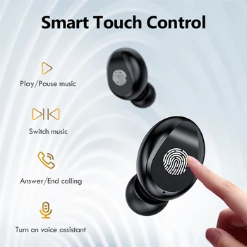 TWS F9 Traadita Bluetooth Stereo Kõrvaklappide Sport Traadita Kõrvaklapid Touch Bluetooth-5.0 Mini Earbud Bass Peakomplekt 2000mAh