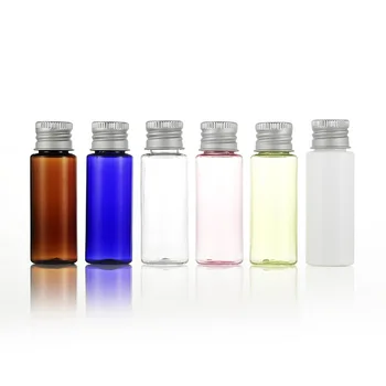 20pcs/palju 20 ml Korter Kanda Sinine PET-Plastist Pudel Tühi Kollane Spray Proovi Parfüümi Pudeli Alumiiniumist kate Ja Pistiku Sisemine