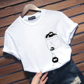 2021 uus Anime Tees Ghibli Totoro Tolmu Jänku Naiste Lühikesed Varrukad Vabaaja Harajuku Graafiline T-Särk Camiseta De Las Mujeres