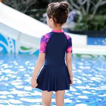 2Pcs/set Laste Ujumistrikoo Kiire-kuivatamine Päikesekaitsetoodete One-piece Seelik Kleit+ Püksid Tüdrukutele Suvel Ujumine Ülikond Ujumisriided, Bikiinid,