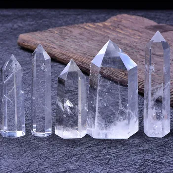 1tk Looduslik Valge Kristall Selge Kvarts Punkti Tervendav Kuusnurkne Võlukepp Ravi Kivi