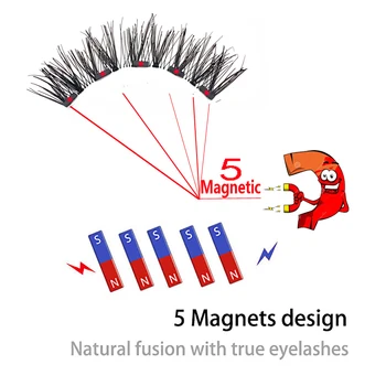 8Pcs 5 Magnet Magnet Ripsmete Loomulik Kaua Kestev 3D Magnet Vale Kunstlik Ripsmed Naaritsa ripsmed Faux Cils Magnetique
