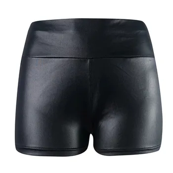 Naiste Seksikas lateks mini lühikesed püksid 2021 Tahke Must Kõrge Vöökoht Pole Dance Mustad Lühikesed Püksid Mood Nahast Suve Saak lühikesed Püksid