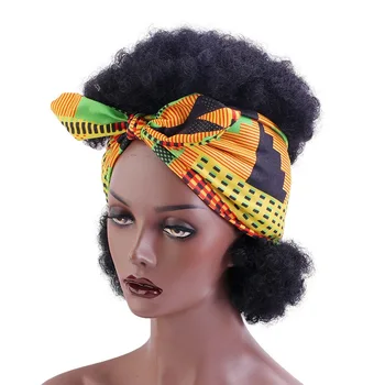 Aafrika Muster Prindi Peapaela Naiste Twist Stiil Lady Sport Peakatet Sall Pea Wrapid Elastsed Juuksed Tarvikud Headscarf