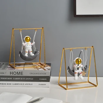Põhjamaade Vaik Loominguline Astronaut Skulptuur Figuriin Poe Käsitöö Laua Kodu Kaunistamiseks Tarvikud Kaasaegse Sünnipäeva Kingitus Peace