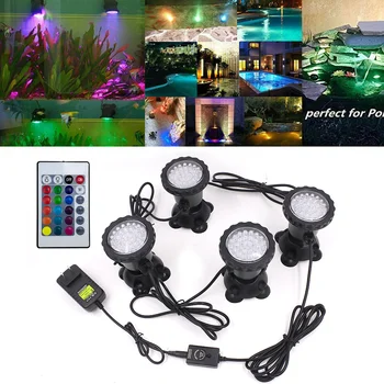Kaugjuhtimispuldiga RGB LED Veealune Valgustus IP68 Veekindel LED Üleujutuste Valguses Purskkaev, Bassein, Tiik Akvaariumi Tõmbamisega Pirn Lamp