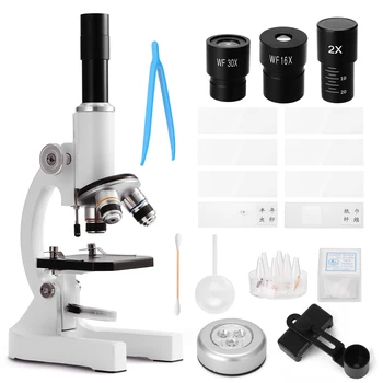64X-2400X Monocular Optilise Mikroskoobi algkool, Laste, Teaduse ja Eksperimentaalse Bioloogia Õpetamise Mikroskoobi Kingitused