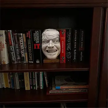 Inimese Nägu Vaik Bookends Bookstand Skulptuur Raamaturiiul Decor Dekoratiivsed Aia Lauad Elutoad(Ilma Puidust Alus)