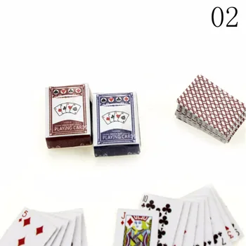Kõrge Quality1 Set Mini 1:12 Nukumaja Miniatuuri Poker Kodu Kaunistamiseks Poker Kaardid, Mängides Mängu BJD Kurhn Nukk Tarvikud