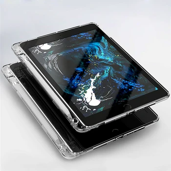 Pehmest silikoonist case for Apple iPad Mini Õhu 1 2 3 4 5 6 7 8 Pro 9.7 10.2 10.5 10.9 11 12.9 läbipaistev kest Pliiatsi Hoidja