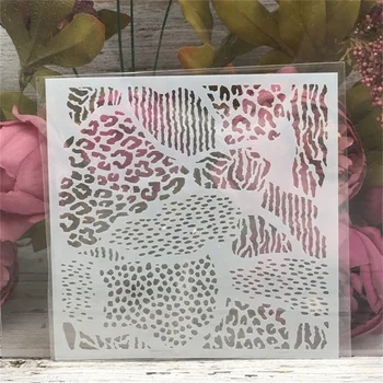 15cm Leopard Tekstuur DIY Kihilisus Šabloonid Seina Maali Külalisteraamatusse Värvimine Reljeef Album Dekoratiivsed Mall
