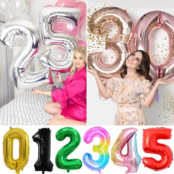 32 tolline Number Õhupallid, Heelium Mitu Õhupalli Arvandmed Õnnelik Sünnipäeva Kaunistamiseks Pulmad Decor Globo Baby Shower