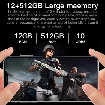 Hot Müüa i12 Pro Max 5G Telefoni Kaamera Päris 12GB+512 GB Suur Mälu 5800mAh 865 Android10.0 Süsteem Globaalne Versioon Uued Nutitelefonid