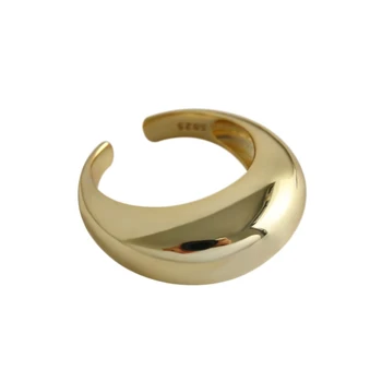 Sterling Hõbe Rõngad, Naised Lihtne Hõbedane Kuldne Sõrme Sõrmus Minimalistlik Avatud Reguleeritav Sõrmus Hõbe 925 Ehted