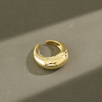 Sterling Hõbe Rõngad, Naised Lihtne Hõbedane Kuldne Sõrme Sõrmus Minimalistlik Avatud Reguleeritav Sõrmus Hõbe 925 Ehted