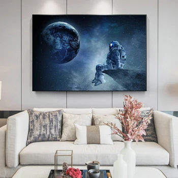 Astronaut Istub Ruumi Lõuendile Maali Cuadros Plakatid, Prindid Seina Kunst elutuba Home Decor (raamita)
