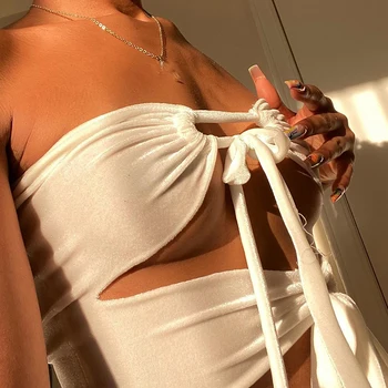 Seksikad Olkaimeton Bustier Mini Kleit Plisseeritud Sidemega Lõigatud Bodycon Kleidid Summer Beach Puhkus Ruched Cosplay Eroticos Riided