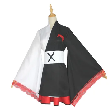 Anime Danganronpa Monokuma Cosplay Kostüüm Naine Pinafores Naiste Jaapani Kimono Kleit Parukas