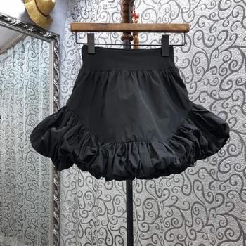 Kõrge Kvaliteediga Naiste Seelik 2021 Suvel Seksikas Pidu Klubi Daamid Ruffle Segast Casual Valge Must Mini Kleit Seelik Riided Tüdrukutele