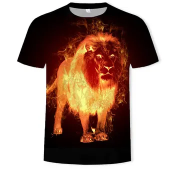 2021 Uus 3D-Loomade Naljakas 3D-Lion King T-särk Meeste Suvel 3D-Printimine Lõvi Kõrge Kvaliteediga 3D T-särk Vabaaja Laste Top