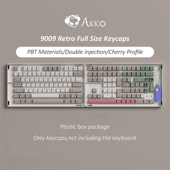 Algne AKKO Retro 9009 PBT Kahekordne Sissepritse Full Size 157 Keycaps Seatud Mehaaniline Klaviatuur 61 68 87 104 inglise (US layout