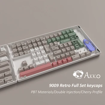Algne AKKO Retro 9009 PBT Kahekordne Sissepritse Full Size 157 Keycaps Seatud Mehaaniline Klaviatuur 61 68 87 104 inglise (US layout
