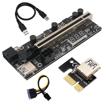 PCIE Ärkaja 1x kuni 16x graafika temperatuuri sensor, sobib Bitcoin GPU mining võimsus ärkaja kaardi adapter laienduskaardi