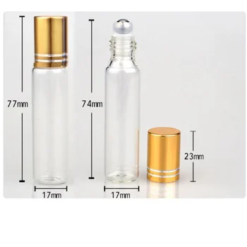 5tk 10ml Klaas Tühi Pudel eeterlikku Õli Pudel, Rull Pudel Subpackaging Pudel (Kuldne, Hõbedane, Must, Sinine, Punane)