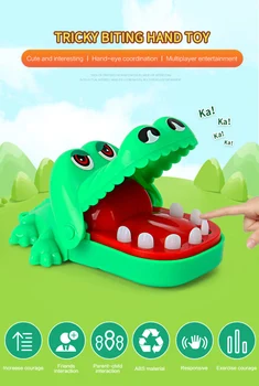 1tk Hammustamine Käsi Krokodill Mäng Võtmehoidja Loominguline Naljakas Cartoon Suu Hamba Alligaator Käsi Võtmerõngast Laste Mänguasi Lastele, Mänguasjad Kingitus