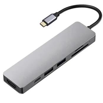 USB-C-Hub-USB-C Dongle USB-C HDMI-ühilduvate Multiport Adapter USB3.0 USB2.0 TF ühildub Huawei Xiaomi Apple, Samsung