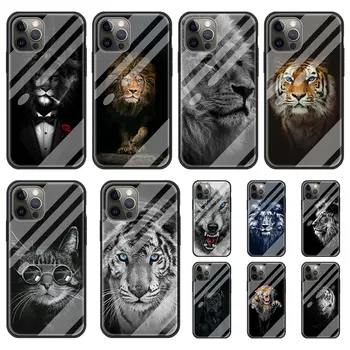 Telefon Case For iPhone 11 Pro XR X XS Kest iPhone 12 Pro Max 7 8 Plus SE 2020 Klaasist tagakaas, Hunt Loomade Lõvi