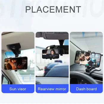 Multifunktsionaalne armatuurlauale auto hoidikut 360 kraadi mobiiltelefoni omanik auto rearview mirror päikesesirm GPS navigation sulg