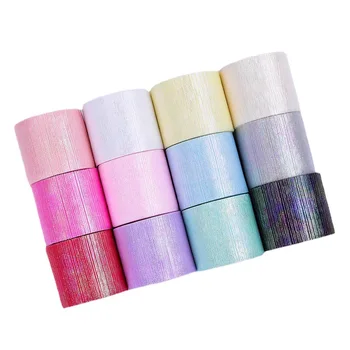 Sillerdav Tülli Lindi 6cm Magic Color Grid Line Glitter Organza Vikerkaar Sädelevat Trükitud Silma Riba DIY Vibu Materjalide Tarne