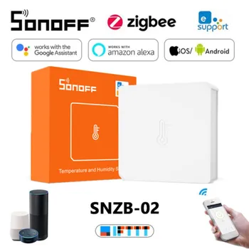 SONOFF SNZB-02 Zigbee Temperatuuri ja Niiskuse Andur Smart Kaudu EWeLink ZBBridge Tööd Alexa Google ' i Kodu Automaatika Komplektid