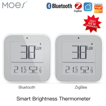 Moes Smart ZigBee Bluetooth Silma Heledus Termomeeter Valguse Temperatuuri Ja Niiskuse Andur-Detektori Tuya Smart App Alexa Kontrolli